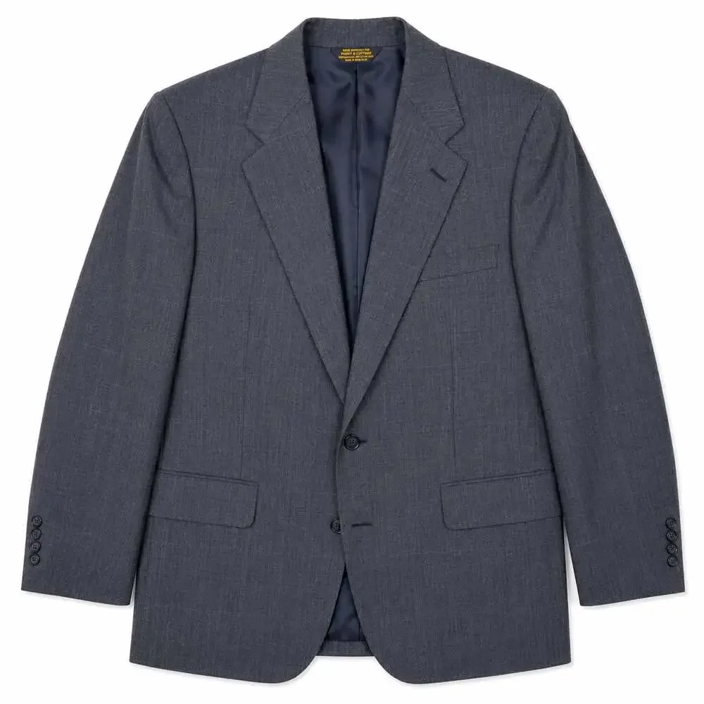 Vintage Palm Beach Men's Gray Plaid Two-Button Blazer Sport Coat